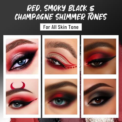 Mini Red Eyeshadow Palette with Mirror - Gothic, Halloween, Cosplay Makeup