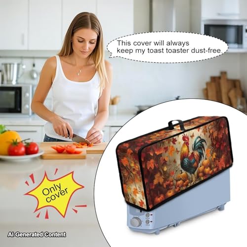 Halloween Toaster Cover 2 Slice Rooster Pumpkin with Top Handle - Small Appliance Protector