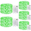 Battery Fairy Lights 5 Pack with Timer, 50 LED Mini String Lights for Indoor Decor - Green