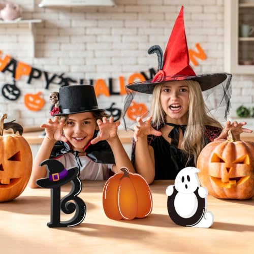 Halloween Ghost Wooden Sign Set - BOO Variation for Indoor Decor