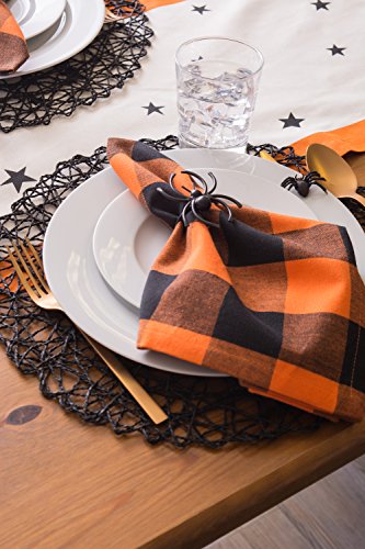 15-Inch Black Woven Paper Round Placemat Set - Holiday Event Décor