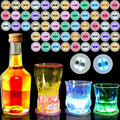 54 Pack LED Light Up Drink Coasters - Glow Luminescent Cup Coasters for Parties and Weddings - Color Style 1