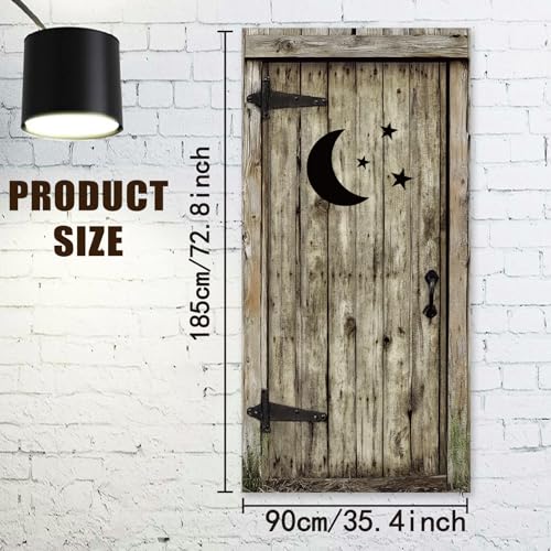 Western Theme Polyester Door Cover - Rustic Porch Banner for Indoor Outdoor Decor