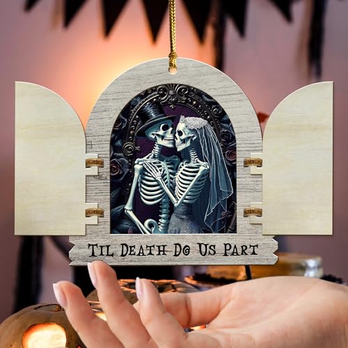 Gothic Skeleton Couple Door Ornament - Til Death Do Us Part Variation 01