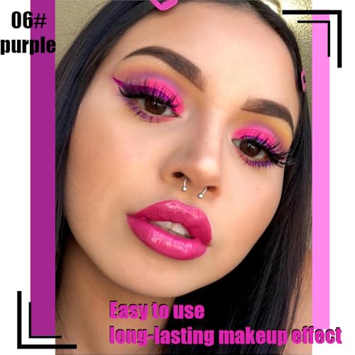 Purple Matte Waterproof Liquid Eyeliner - Smudge-Proof, Long-Lasting, 1Pcs 06-Purple Sponge Tip