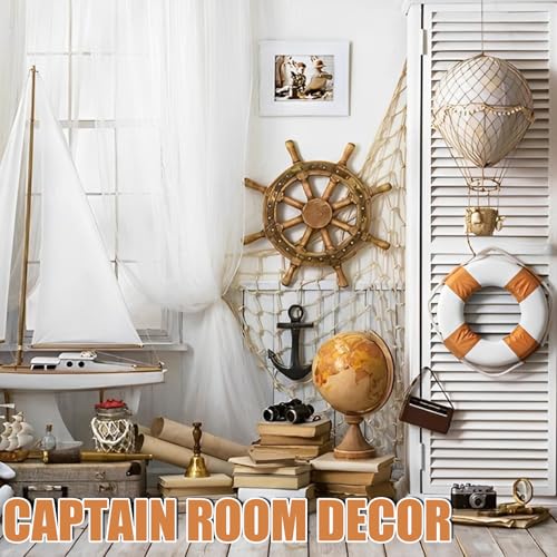 Nautical Fish Net Decorations for Party - 80x40 Inch Natural Cotton Hawaiian Under The Sea Theme - Variation 1