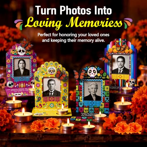 Day of the Dead Ofrenda Set with Photo Frames, Candles & Decorations