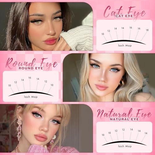 E-210 Manga Lash Clusters Kit - Wispy Spikes & Fluffy Eyelash Extensions with Seal - 10-18mm, 210PCS