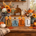 Wooden Fall Decor Set with Pumpkin Letters for Thanksgiving Home Table Centerpieces