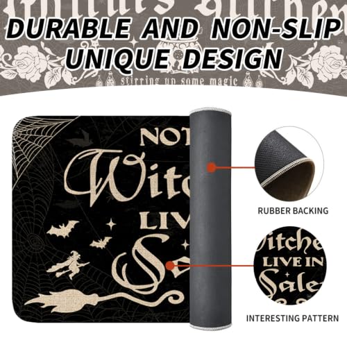 Halloween Witches Kitchen Mat Set of 2 - Non Slip Washable Decor Rugs