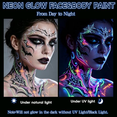 UV & Black & White Face & Body Paint Kit Set A - Gothic SFX Makeup