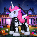 5FT Halloween Inflatable Skeleton Unicorn Outdoor Decor with LED Lights