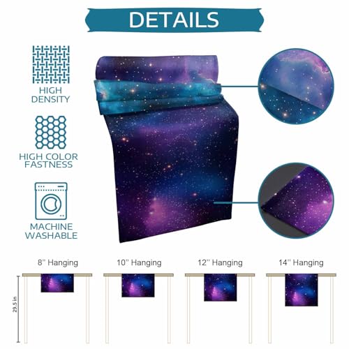 Starry Sky Space Galaxy Celestial Linen Burlap Table Runner 13x120 Inches - Starry Skythh2558