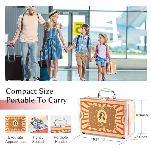 Color Nymph Retro Red Makeup Kit for Girls with Train Case - All-in-One Set
