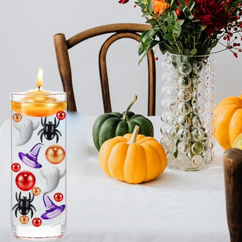 Halloween Vase Fillers Set - Ghost Spider Hat & Bead Decorations - Ghost Spider Hat Variation
