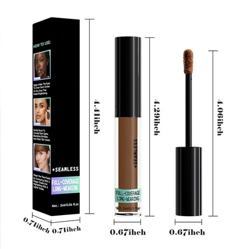 Skiennix Liquid Concealer - Full Coverage Under Eye Brightener for Dark Circles | Lightweight, Waterproof, Vegan, 09 Cappuccino