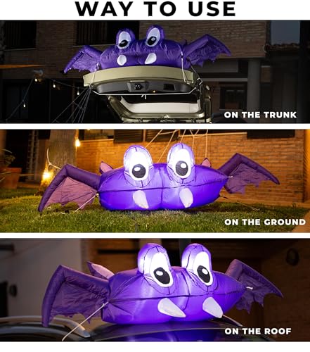 Halloween Inflatable Car Decorations Kit - 6 FT Bat with Lights, 2 Pack