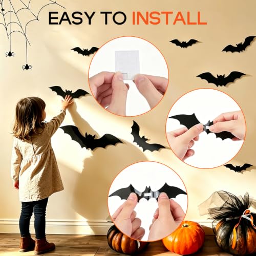 Halloween Indoor Decoration Set with Lanterns, Banners, Spiderweb Table Runner & Bat Stickers