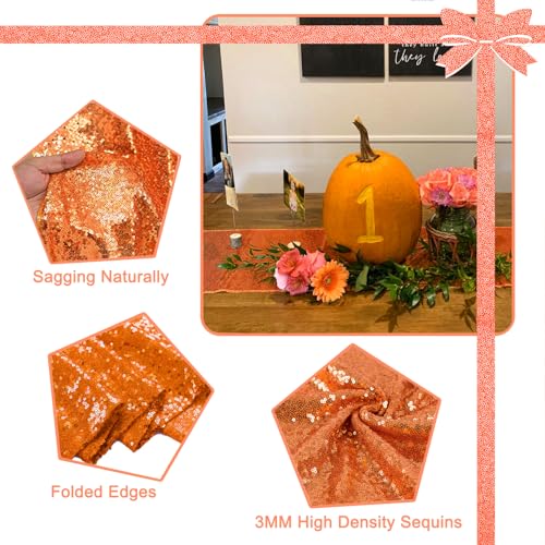 Orange Sequin Table Runners - Set of 12, 12x108 Inches, Fall & Holiday Decor - Variation of THIS listing 12