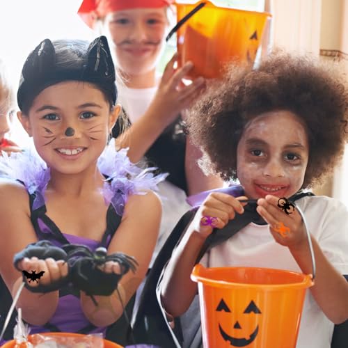 Halloween Spider and Bat Rings - 150 Pack Plastic Party Favors & Decorations