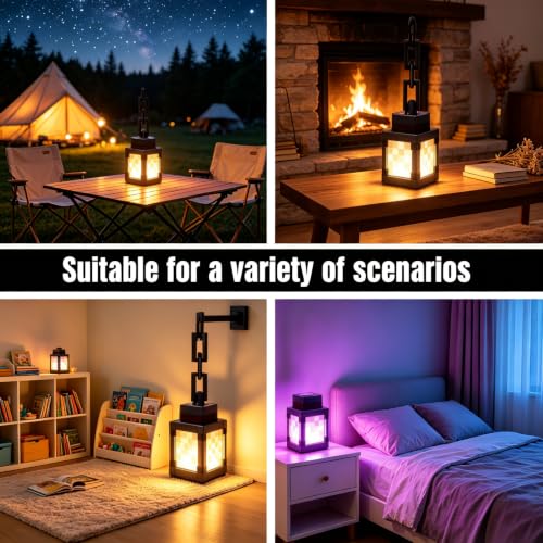 Pixel Lantern Night Light - 16-Color USB Rechargeable Wall Lamp with Remote, Bedside & Gaming Decor