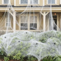 Halloween Spider Web Decorations 1800 sqft with 100 Fake Spiders - Variation of 1400 sqft