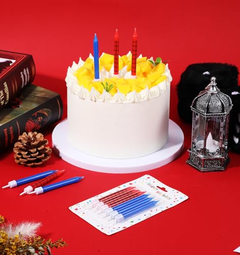 Spider Web Cake Topper Candles - 24 Pcs Spider-Man Birthday Decorations