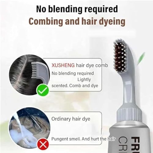 Skiennix Black Fruit Hair Dye Cream - Natural Grey Coverage for Men & Women | Dark Brown Shade