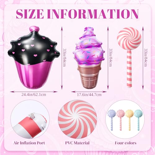Giant Pastel Halloween Inflatable Candy Set - Trick or Treat Decorations, Pool Floats