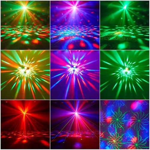 4-in-1 Disco Party Lights with RGB and Laser Patterns for Home & Club DJ Events