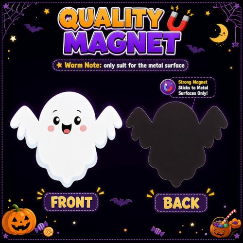 Glow in Dark Halloween Ghost Magnet Set - 15 Pcs Garage Door Decorations - Variation: Ghost