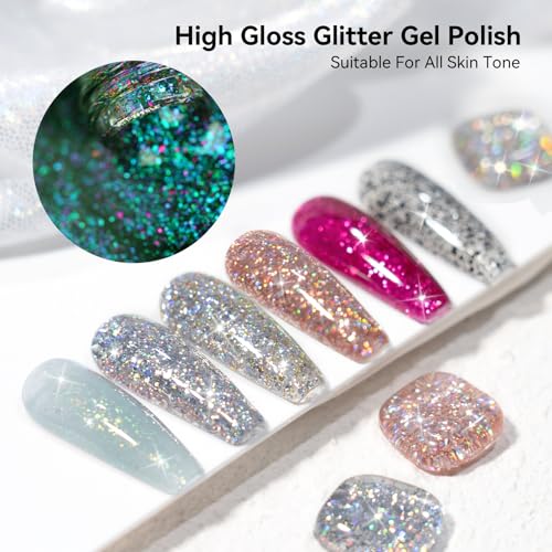 Chameleon Gel Nail Polish Kit - Sparkly Shiny UV Light Cure Long Lasting 15ML - Variation 1