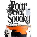 Halloween 4th Birthday Cake Topper Bat Ghost Spooky Party Decor - 5.9"
