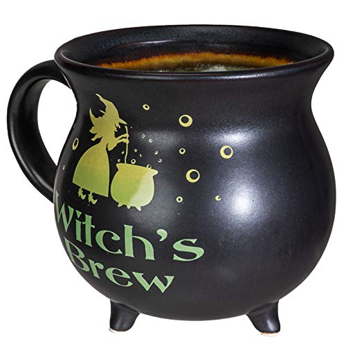Witch's Brew Cauldron Mug Ceramic Porcelain 32oz Coffee Soup Bowl Halloween Decor