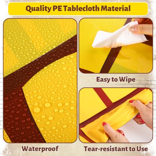 Yellow Brick Road Tablecloth Roll - 120 Ft x 54 Inch Disposable Plastic Cover with Cutter - Halloween & Wizard Party Decor - Variation: 1440" x 54"