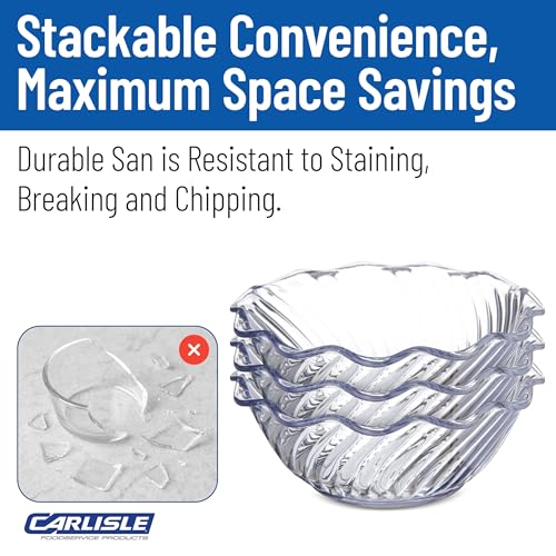 1 Pack Clear Plastic Dessert Bowls 13 oz - Break-Resistant, Dishwasher Safe