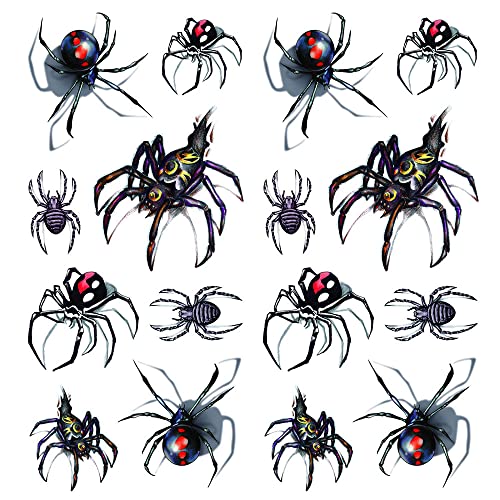 Halloween Shadow Spider Temporary Tattoos Waterproof Assorted 2 Sheets
