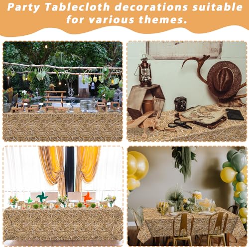 Farm Hay Tablecloth Roll 52x100 Ft Plastic Western Party Cover for Events