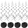 Black Hanging Swirl Decorations - 30 Pack Dazzling Ceiling Streamers for Parties
