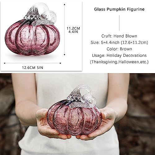 Handcrafted Crystal Pumpkin Paperweight Halloween Thanksgiving Decor