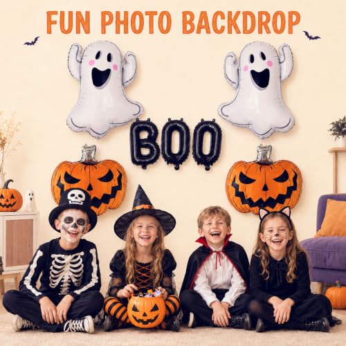 Halloween Foil Balloon Set - Ghost, Pumpkin, Boo Decorations for Parties
