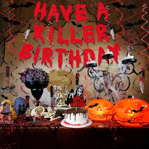 Halloween Horror Decorations Set - Spooky Party Supplies for Halloween Birthday
