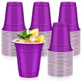 50 Pack Purple Plastic Cups 12 oz Disposable Party Cups - LIKAJON