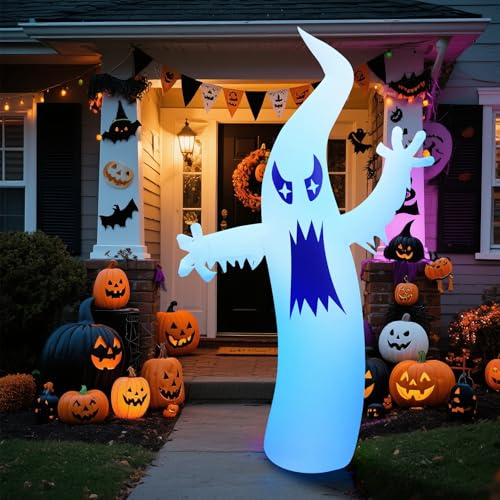 8.7Ft Halloween Inflatable Ghost Yard Decor with LED Lights, Sturdy Outdoor Decoration