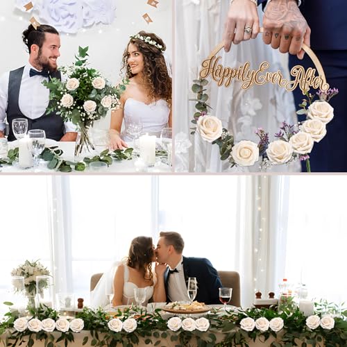 100PCS Champagne Artificial Roses with Bendable Stems & Leaves - Wedding & Home Decor Variation of THIS listing 100