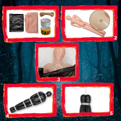 Halloween Inflatable Dummy Body Prop - 60 Inch Hanging Fake Scene Decor