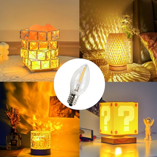 4 Pack LED Accessory Cord with C7 Bulbs - White with On/Off Switch for Holiday & Christmas Decorations