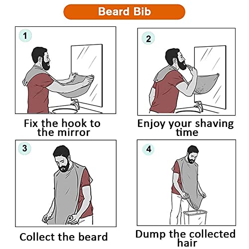 Beard Bib for Men - Hair Catcher Apron with Suction Cups - White - Variation of Beard Bib White