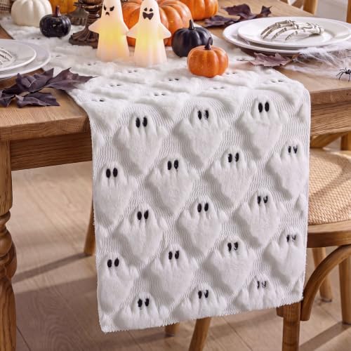 White Ghost Halloween Table Runner 13x72 Inch - Spooky Ghost Decor, Variation of THIS Listing