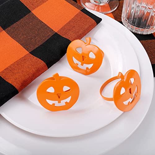 Halloween Pumpkin Napkin Rings Set of 12 - Fall & Harvest Table Decor